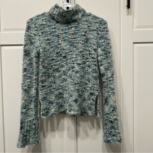 Old Navy mohair blend Speckled Blue and Gray Turtleneck Sweater,medium,fits smal